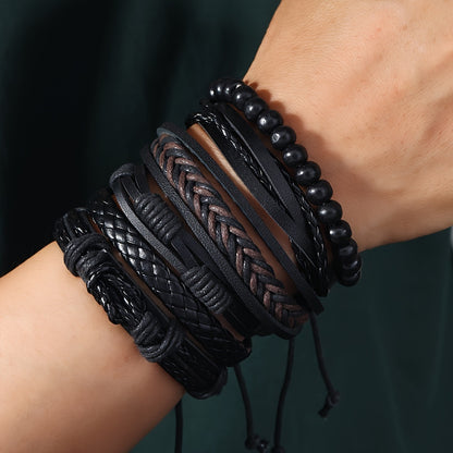 6 հատ վինտաժային ապարանջանների հյուսման հավաքածու տղամարդկանց թևկապերի համար