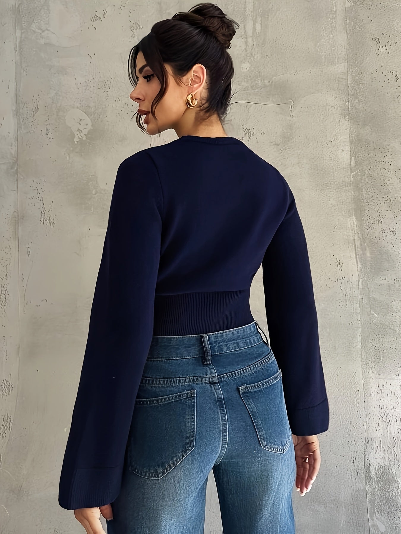 Women's Autumn Elegant Crew Neck Slim Fit Sweater