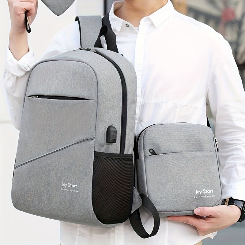 Business Laptop Backpack Business Charging Large Capacity Casual Three-Piece Set Bag