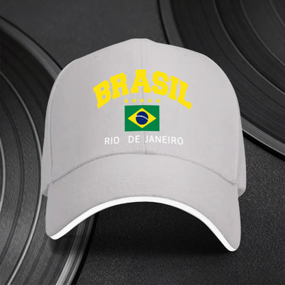 Adjustable Brazilian Flag Cap for Sports Fans, Lightweight & Trendy