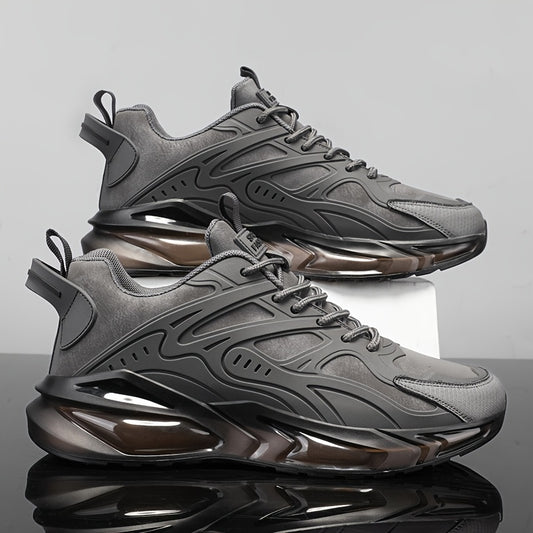 Men's Breathable Slip-Resistant Casual Sneakers - High-Elastic Shock Absorption, Lightweight Low-Top Design with PU Upper  PVC Sole for Hiking, Running, Daily Wear - All-Season Comfort, Breathable Shoes, Running Footwear, Sl