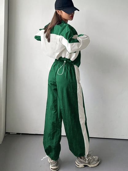 Women’s Y2K High-Waist Color Block Casual Suit for Spring
