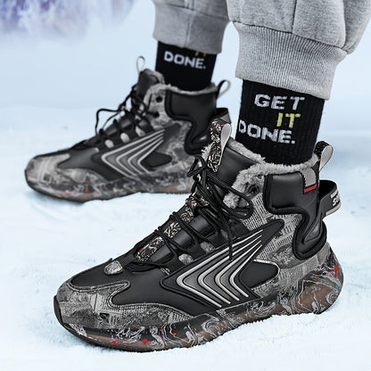 Men'S Lightweight Snow Boots with Thickened Fleece, Stylish And Comfortable for Outdoor Use, Featuring a Non-Slip Design for Warmth in Winter.