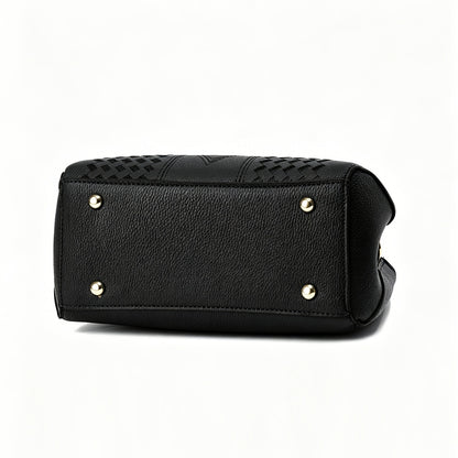 Women's Lightweight PU Three-Piece Bag Set with Removable Strap
