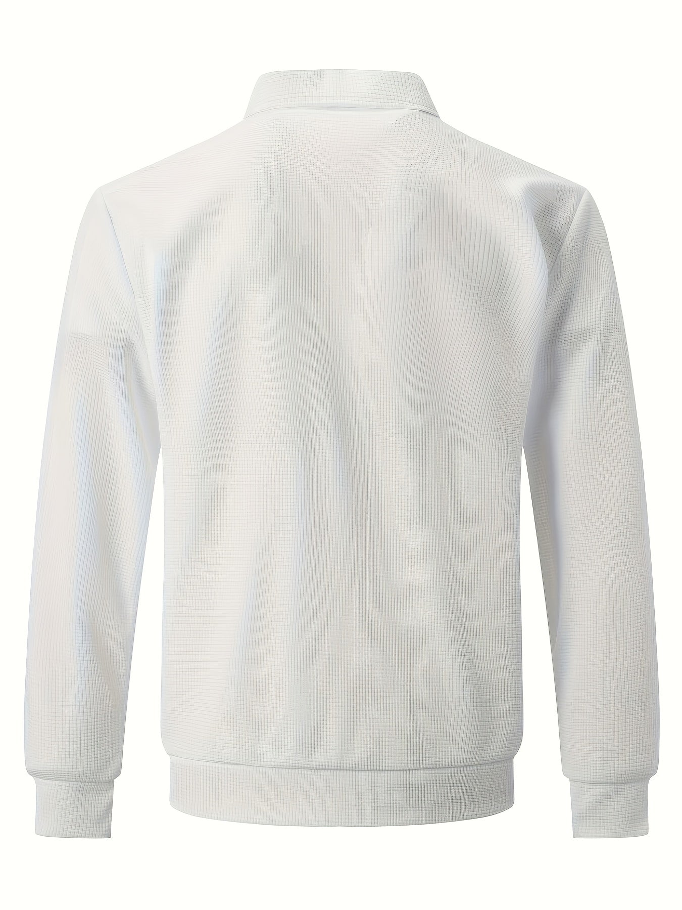 Men'S Waffle Jacket with Full-Zip Closure & Stand Collar - Full-Length Zipper Front, Long Sleeve Casual Coat, Machine Washable Outerwear for Spring/Fall, Winter - Everyday & Formal Events, Spring Fall Jacket, Outdoor Activiti