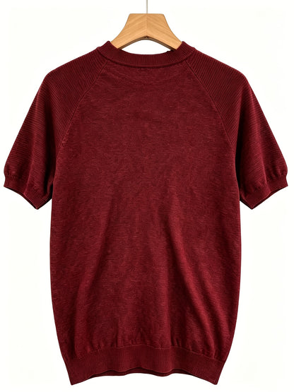 Men's Casual Lightweight Knit Short Sleeve Crew Neck Sweater