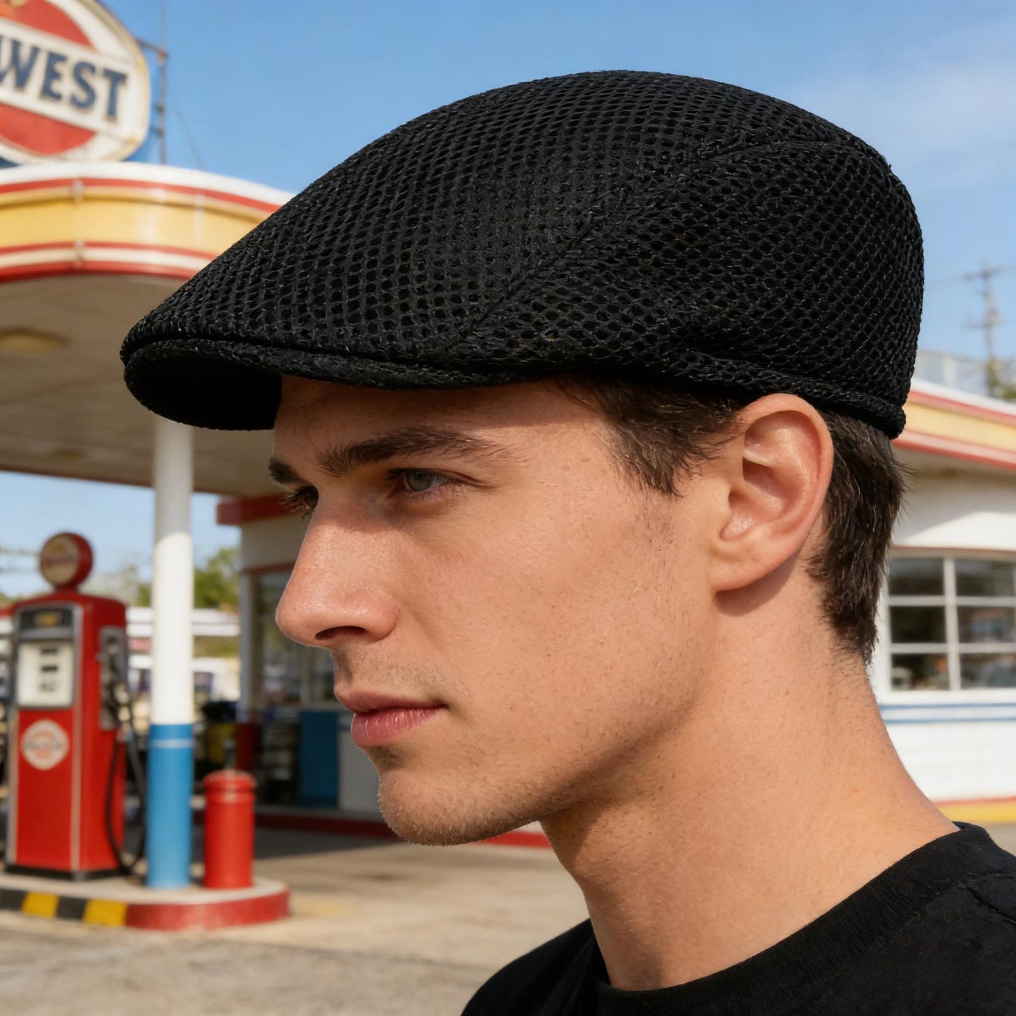 Men's Lightweight Breathable Mesh Beret Cap - Casual Summer Hat