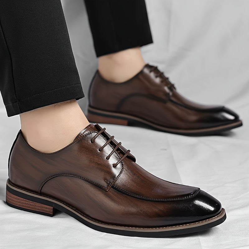 Men's Casual Derby Shoes with Breathable PU and Rubber Sole