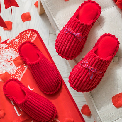 Jialiya կարմիր տոնական պարզ հողաթափեր՝ տաք, բազմակողմանի ձմեռային կոշիկներ կանանց համար, իդեալական է ինչպես զբոսանքների, այնպես էլ տանը օգտագործելու համար, մինիմալիստական ​​և ոճային դիզայն՝ նրբագեղության հպումով։