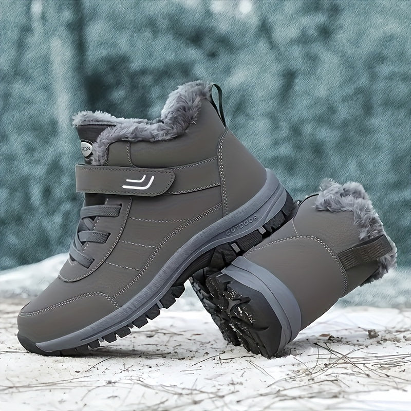 Unisex Winter Thermal Ankle Boots with Closure - Slip-Resistant Rubber Sole for Outdoor Hiking, Casual Wear - All-Season Cold Weather Shoes for Men and Women, Hiking Footwear | Sporty Boot Design