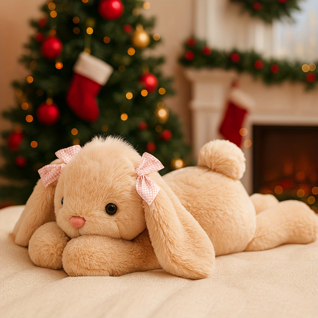 35cm/13.77in Soft Stuffed Bunny Plush Toy Suitable for Kids - Cute Lop Jimny Rabbit Doll with Long Ears, Huggable Bedtime Companion, Birthday Gift for Girls Room Decor, Travel & Accessory (Plush Toy)