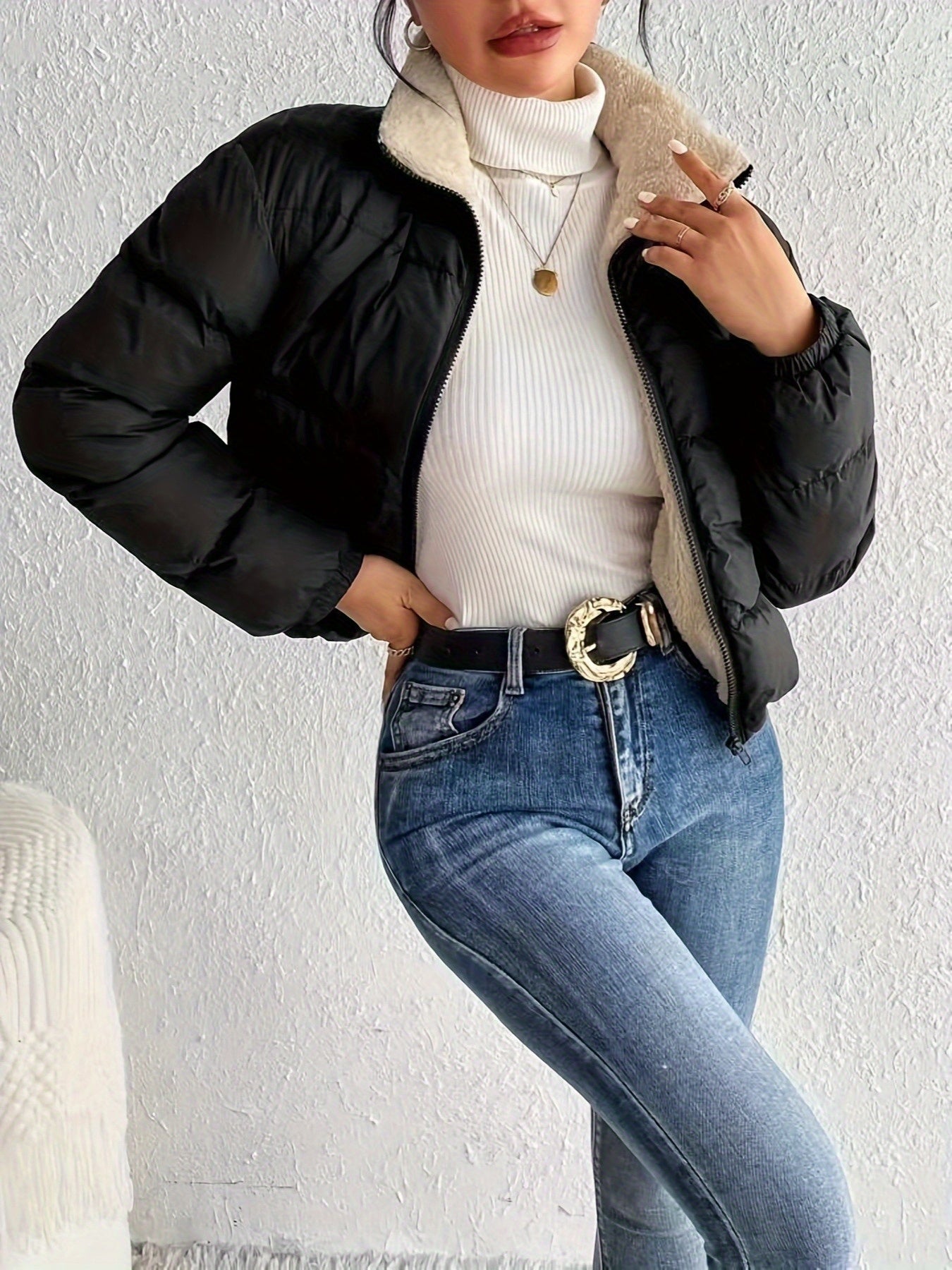 's Elegant Black Jacket Coat - Full-Zip H-Line Silhouette, Machine Washable Sleeve Blazer for, Casual & Formal Wear, Versatile Outerwear, Hooded Fall Mid Length Coat, Quilted Coat, Jackets For Winter, Long Quilted Jacket, Out