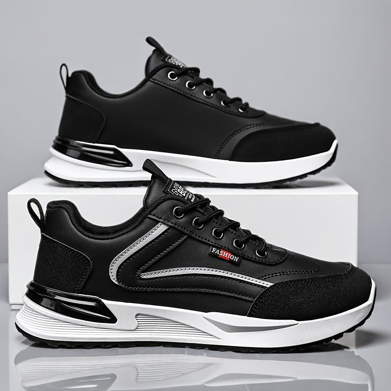 Men's Plus Size Walking Shoes, Skate Shoes, Breathable Trail Running Shoes, Travel Shoes, Trendy Versatile Low-Top Casual Sports Shoes, Fashion Sneakers, Black Knit Mesh Shoes for Spring, Summer, Autumn, All Seasons - ayq