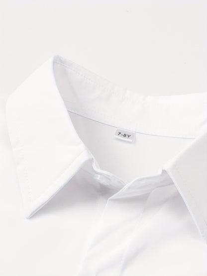 Boys' Classic Casual Long Sleeve Woven Shirt with Pocket
