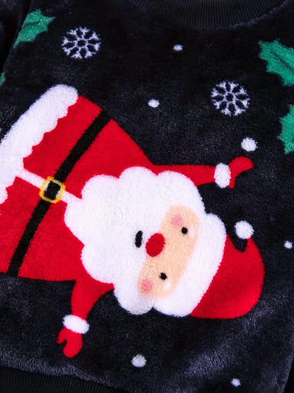 Տղաների համար նախատեսված Սուրբ Ծննդյան նորաձև աշնանային և ձմեռային ֆլանելային կոստյում՝ երիտասարդների համար նախատեսված տաք, նոր, երկու մասից բաղկացած հավաքածու, իդեալական Շնորհակալության օրվա համար