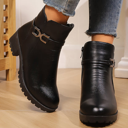 Կանացի ասպետական ձմեռային արտաքին կոշիկ, Սուրբ Ծննդյան նվեր, հաստացված, բրդյա երեսպատմամբ, հարմարավետ, ցրտից պաշտպանող, չսահող, դիմացկուն, կարճաճիթ կոշիկ