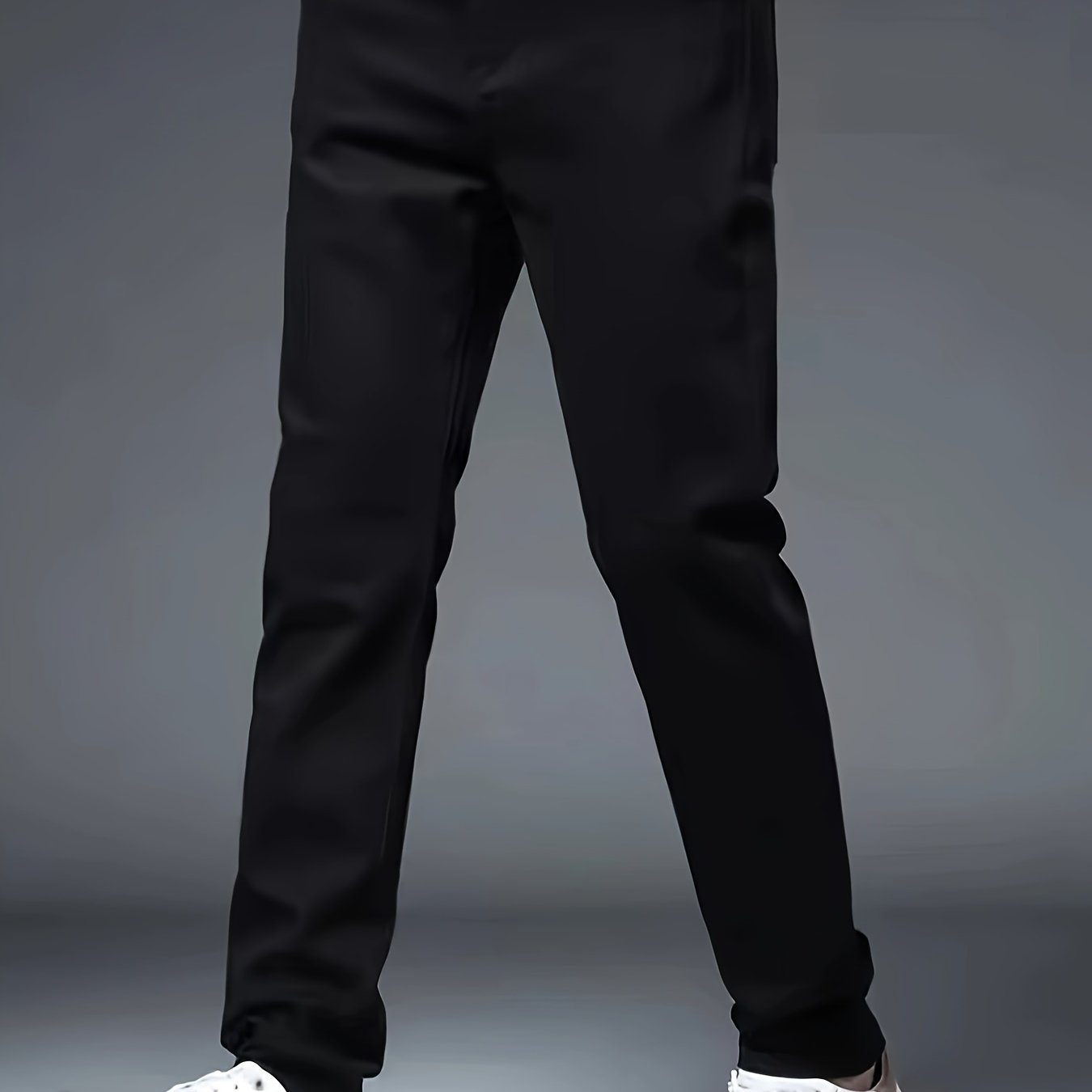 Men's Solid Regular Fit And Cuffed Dress Pants With Pockets, Casual And Chic Pants For Spring And Autumn Business And Formal Occasions, Old Money Style