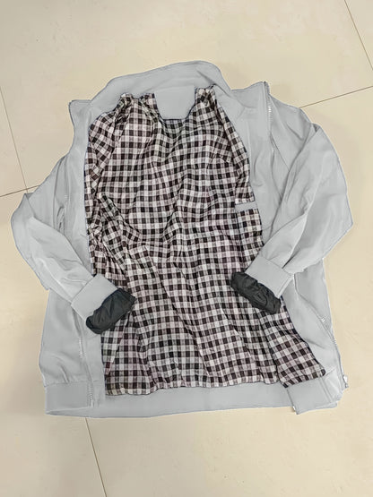 Men's Academic Jacket - Burgundy (Deep Red), Zip-Up Front Closure, Structured Non-Stretch Fabric, Zippered Pockets - Formal & Casual Outerwear for Office, Events, Everyday - Easy-Care Coat, Dressy Jacket, Houndstooth Pattern