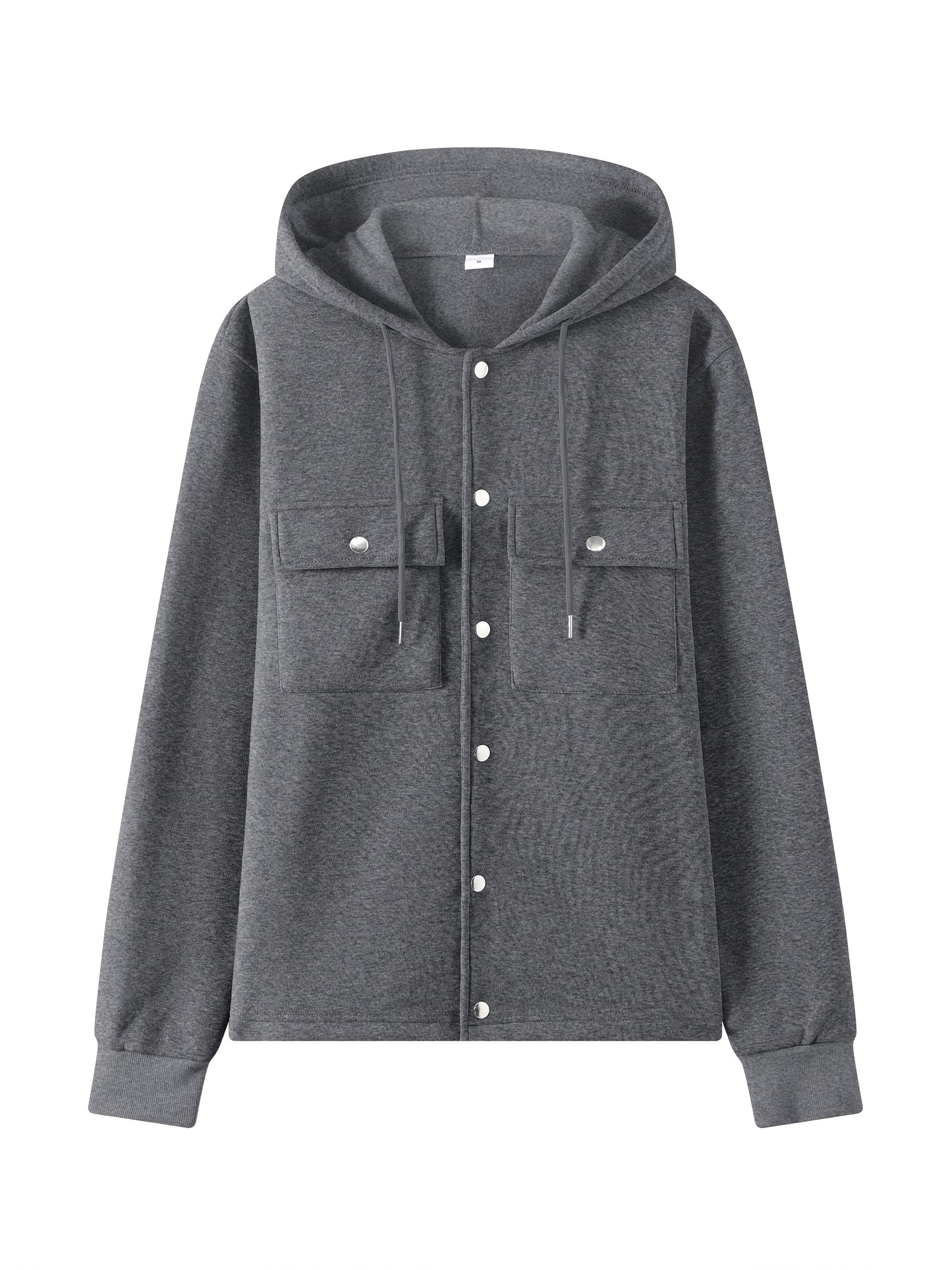 Men's Heavy-Duty Hooded Sweatshirt with Full-Zip Front & Utility Pockets - Olive Green Tactical-Style Outdoor Jacket, Long Sleeve Casual Pullover for Hiking, Camping, Casual Attire - Spring/Fall Layering Essential (Regular Fi