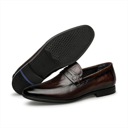 Men's Genuine Leather Slip-On Dress Shoes Casual Minimalist Style