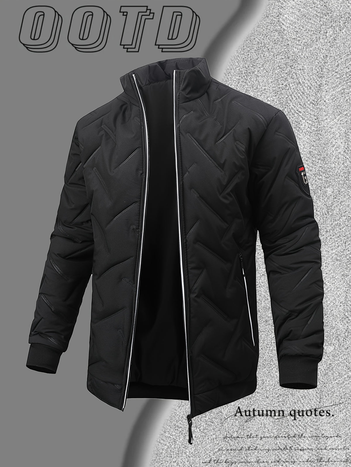 Men's Warm Thickened Jacket with Stand Collar for Autumn & Winter