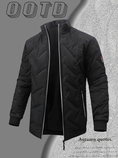 Men's Warm Thickened Jacket with Stand Collar for Autumn & Winter
