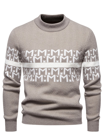 Տղամարդկանց նոր աշուն/ձմեռ տրիկոտաժե սվիտեր, բարձր վզնոցով, ամենօրյա, նորաձև, տաք հիմք - Senmeigou