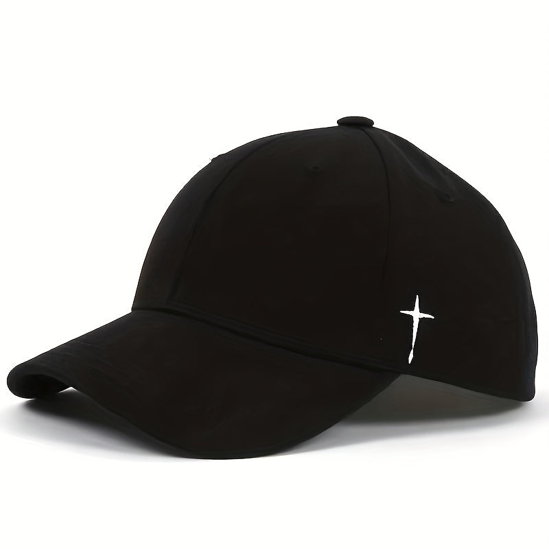 1pc Men's Cross Baseball Cap Adjustable Casual Style Hat For Spring/Fall/Summer, Ideal Choice For Gifts
