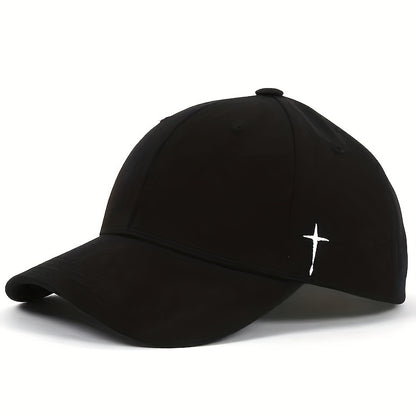1pc Men's Cross Baseball Cap Adjustable Casual Style Hat For Spring/Fall/Summer, Ideal Choice For Gifts