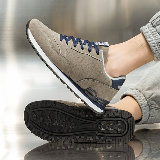 Men's Formal Outdoor Lace-Up Low-Top Casual Sneakers, Dress Shoes, Fashionable Minimalist Style Fabric and Men's Sneakers, Running Shoes, Color Block Patchwork Four-Season Low-Top Tennis Shoes, Men's Shoes, Men's Footwear, Sh - ayq