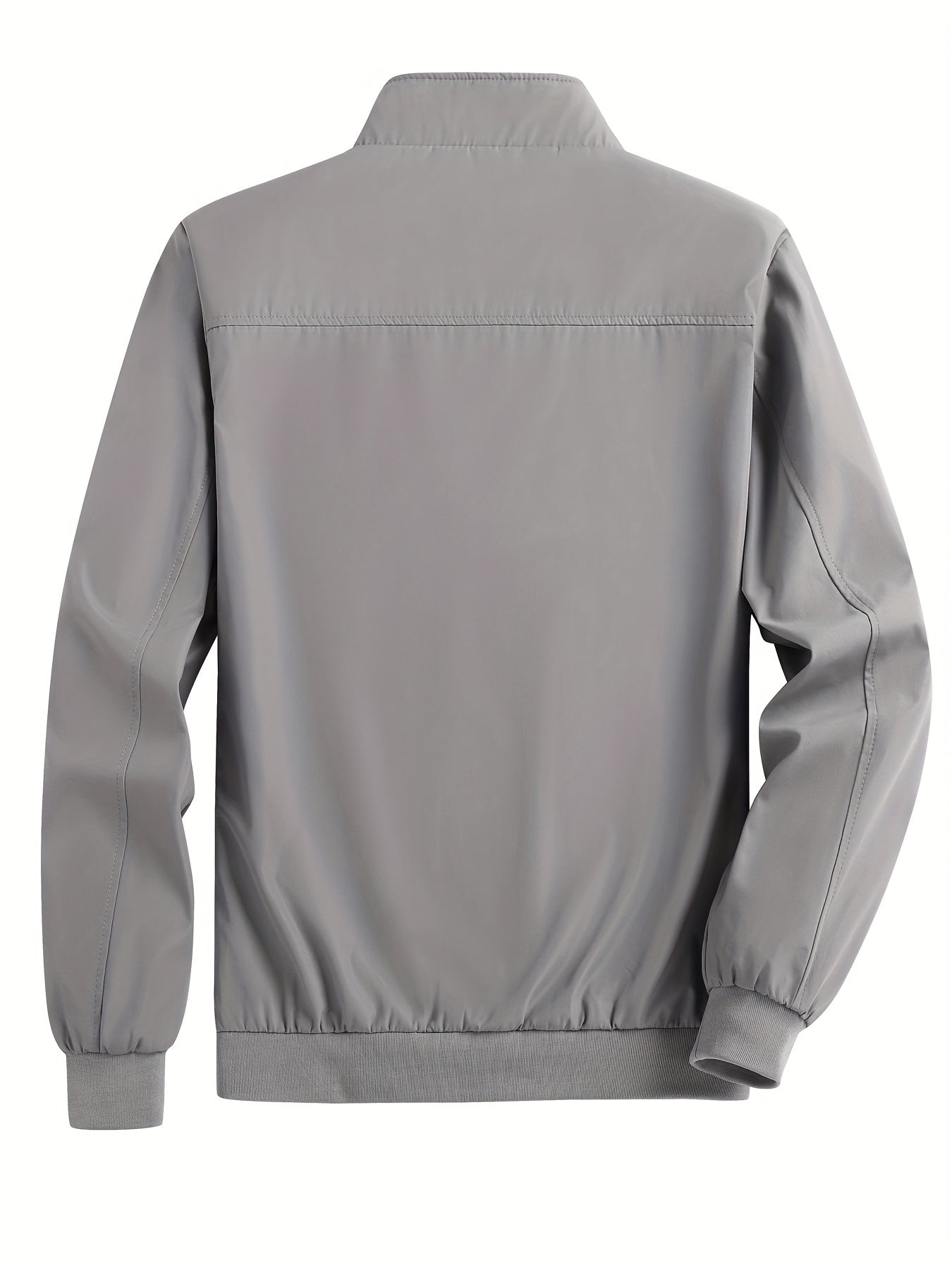 Men's Lightweight Jacket - Slim Fit Zip-Up Coat with Stand Collar, Lightweight Outerwear for Spring/Fall, Office, Travel, Everyday - Zipper Closure Casual Blazer