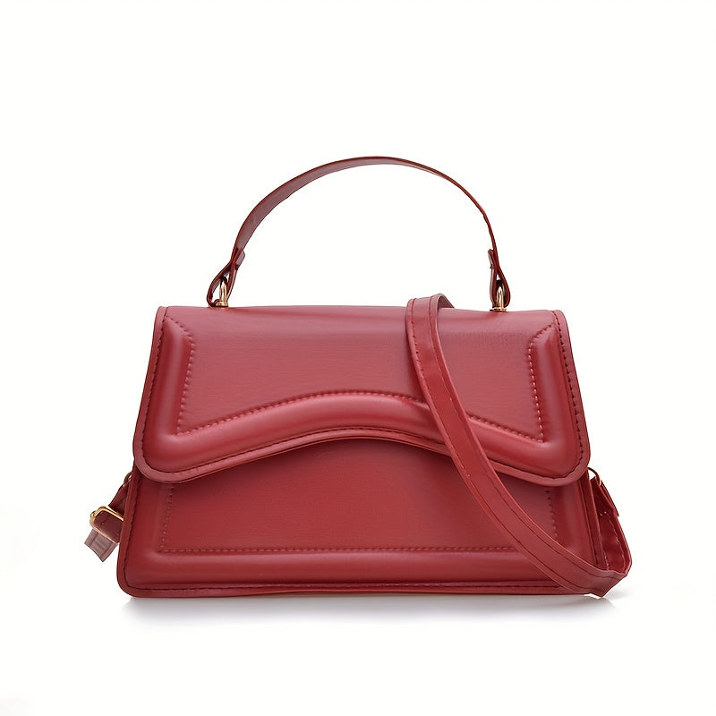 Թարմ և նորաձև փոքրիկ քառակուսի պայուսակ, մի ուսի վրա կրծկալով պայուսակ, երիտասարդական և հաճելի ոճով, մագնիսական ճարմանդով փակվող պայուսակ, միագույն, ինտերնետում հայտնի և սիրված պայուսակ