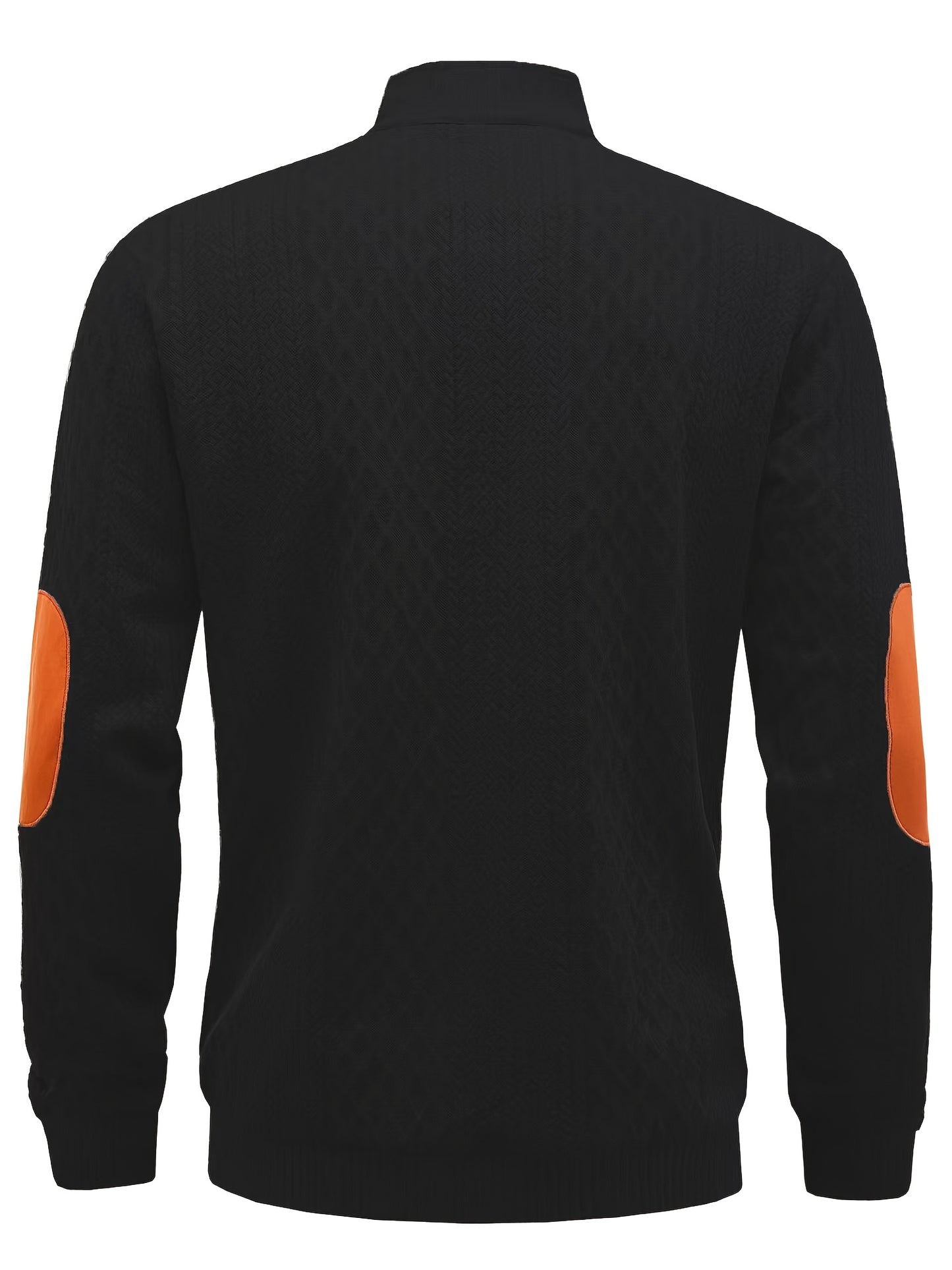 Men's Beige & Orange Contrast Full-Zip Jacket - Winter Warmth Loose-Fit Tailored Coat with Stand Collar, Zippered Pockets & Full-Zip Closure, Machine Washable Casual Outerwear for Men (Beige/Orange) - Ideal for Fall and Winte