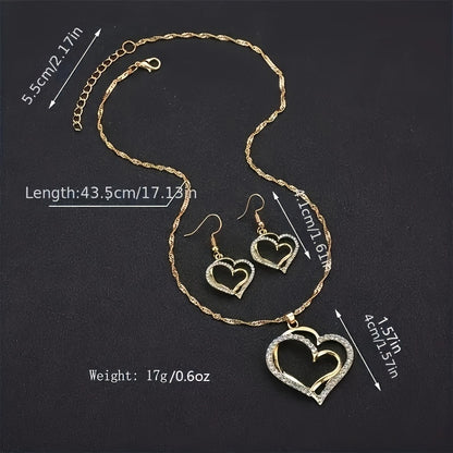 3 հատ Կրկնակի Love Peach Heart կանացի հանդերձանքի հավաքածու
