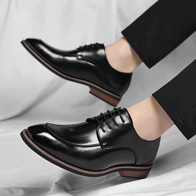 Men's Casual Derby Shoes with Breathable PU and Rubber Sole