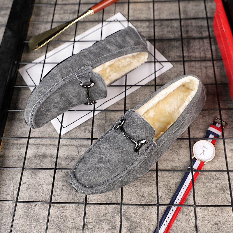 Men's Slip-On Business Casual Fleece-Lined Driving Shoes