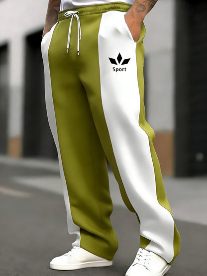 Men's Loose Straight-Leg Athletic Pants for Casual & Fitness