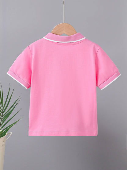 Kids' Cotton Polo Shirt Summer Casual Short Sleeve Top