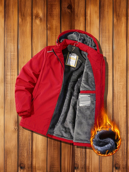 Men'S Fleece Jacket - Full-Zip Hooded Coat with Zippered Pockets, All-Season Lightweight Outerwear for Gym, Hiking, Everyday - - Easy-Care Polyester Jacket for Teens & Adults, Gym Apparel, Sporty Design, Durable Fabric, Activ