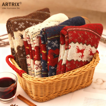 6 հատ/3 զույգ եղջերուի նախշով հաստ գուլպաներ, հարմարավետ և տաք Սուրբ Ծննդյան գուլպաներ մինչև սրունքի կեսը, ունիսեքս գուլպաներ, Սուրբ Ծննդյան գուլպաներ, տոնական գուլպաներ, հարմարավետ գուլպաներ, տաք ձմեռային գուլպաներ