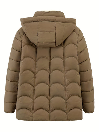 Women'S Elegant Winter Coat - Lightweight Thermal Jacket with Full-Zip Front, Long Sleeve Cold Weather Outerwear for Everyday & Formal Events - All-Season, Machine Washable Women'S Clothing, Ladies Winter Coats, Geometric Pat