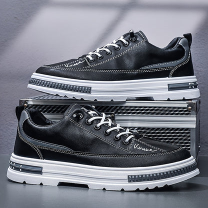 Men's Mid-Top Casual Sport Shoes with PU Upper