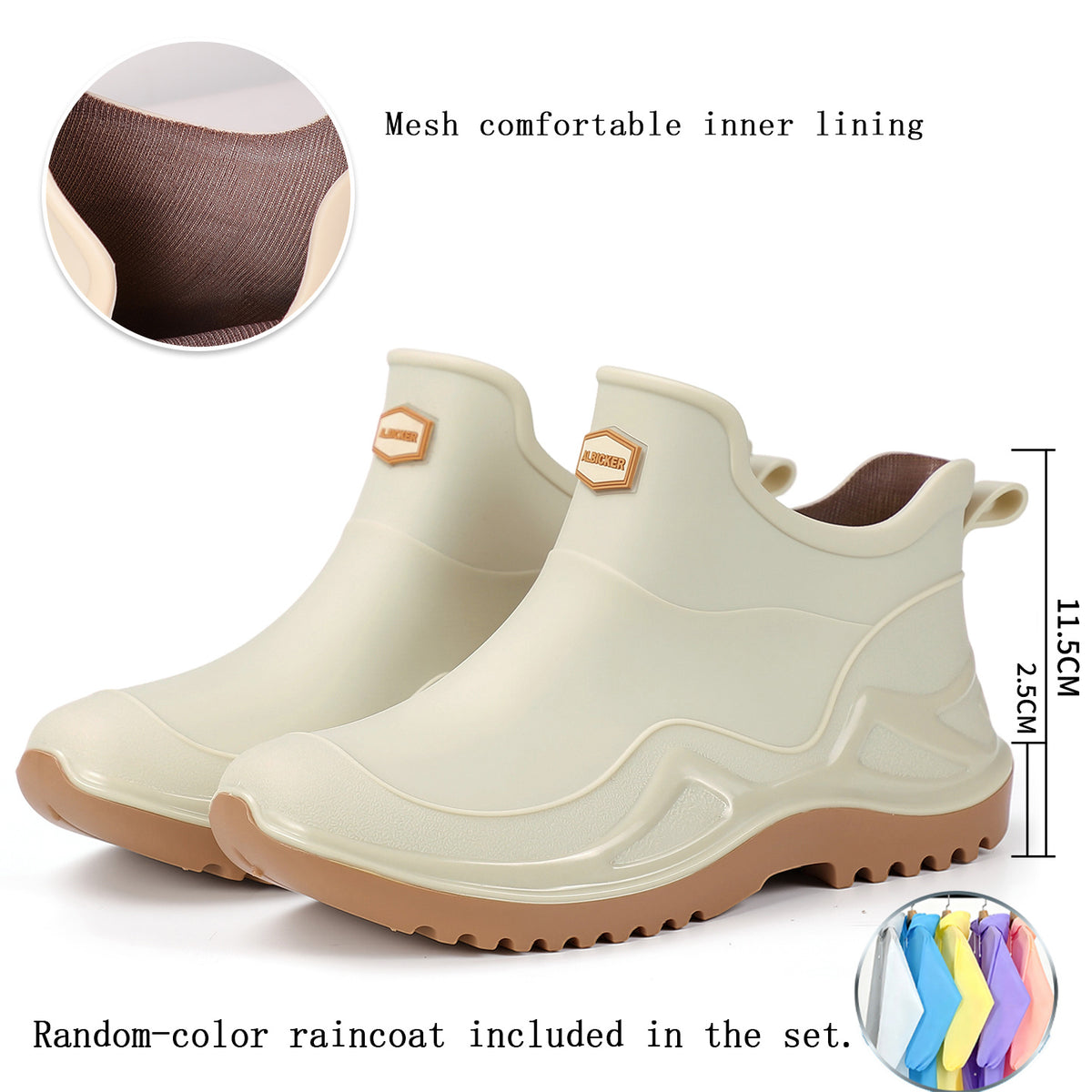 Men's Lightweight Short Rain Boots with Slip-On Comfort