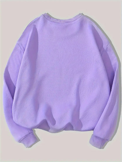 Women's Fleece-Lined Round Neck Pullover Sweatshirt - "JESUS" Christmas Print, Comfortable Loose Fit for All Seasons, Festive Holiday Design Casual Top