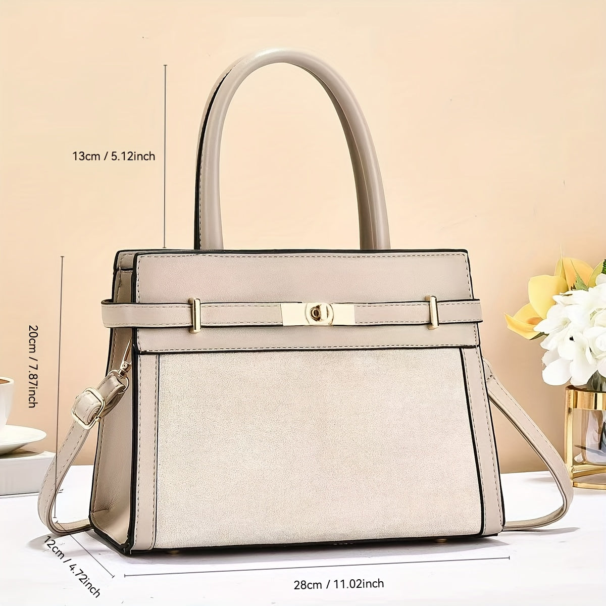 Spacious Faux Suede Tote Bag for Moms - Vintage Style 2025
