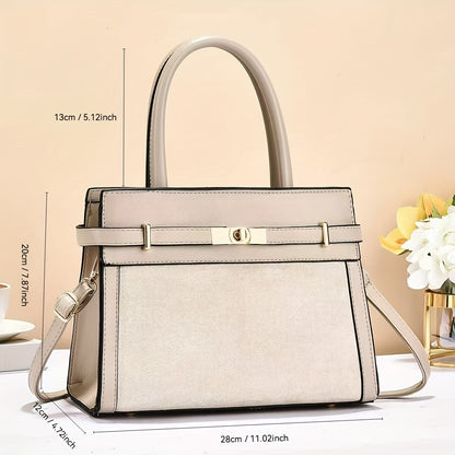 Spacious Faux Suede Tote Bag for Moms - Vintage Style 2025