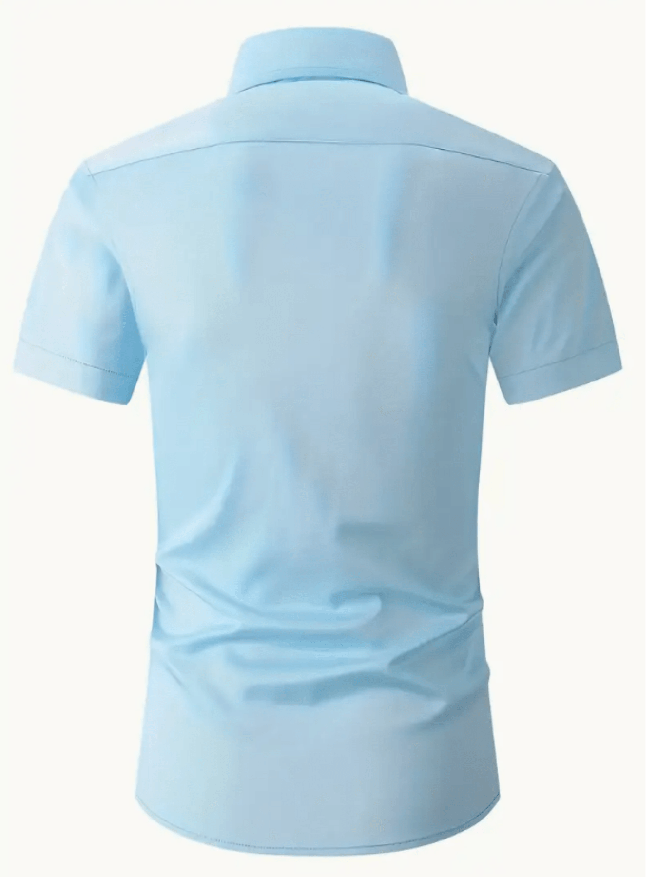 Men's Stretch Solid Color Short Sleeve Shirt for Summer
