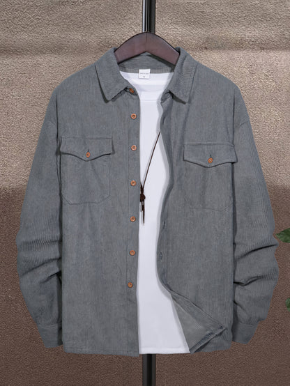 Men'S Long-Sleeve Business Casual Shirt in Lightweight Fabric for Spring And Summer, Featuring a Wrinkle-Resistant And Easy-Care Design.