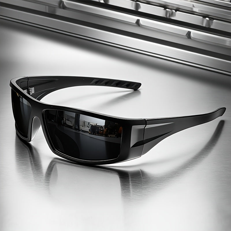 Polarized Sports Sunglasses with Black Full Rim Frame for Men & Women
