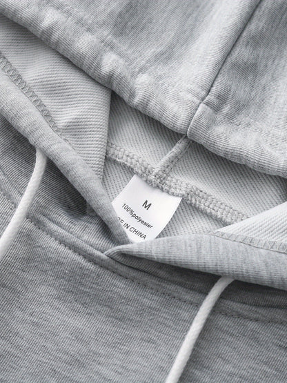 Men'S Golden Letter Print Hooded Sweatshirt - Happy New Year Lettering, Soft Knit Micro-Elastic Fabric, Loose Fit Casual Pullover Hoodie with Front Pocket, Streetwear Style, Unisex Apparel, Durable Material, Trendy Design, Ho